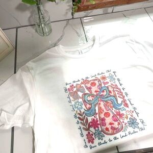 Floral Graphic White Tee